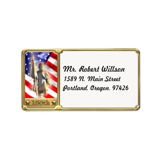 Étiquette de adresse commémoratif du soldat de la  (Devant)