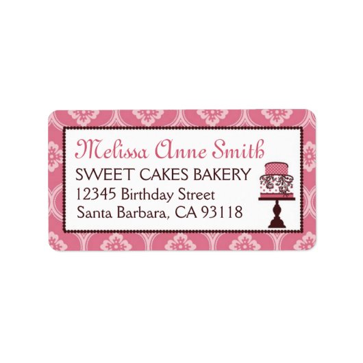 Étiquette de adresse commercial Sweet Cake (Devant)
