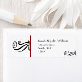 étiquette de adresse contemporain rouge (En situation)