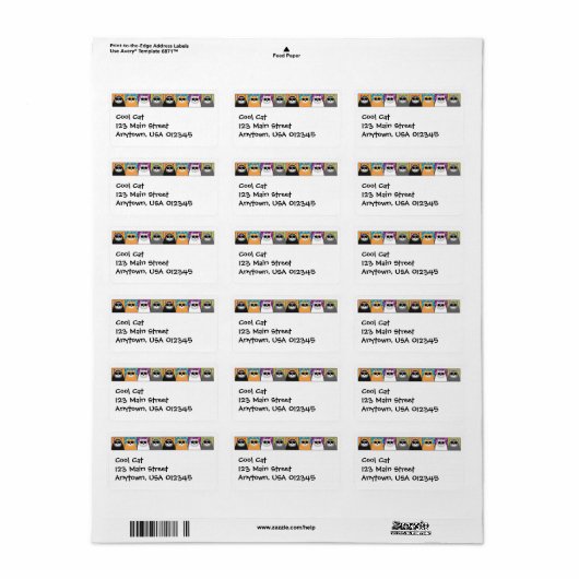 Étiquette de adresse cool (Feuille entière)