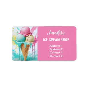 Étiquette de adresse couleur crème glacée