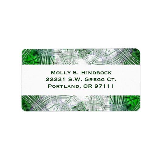 Étiquette de adresse cristallin vert (Devant)