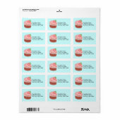 Étiquette de adresse Cupcake aux fraises (Feuille entière)