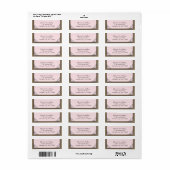 Étiquette de adresse d'accent rose pâle et marron (Feuille entière)
