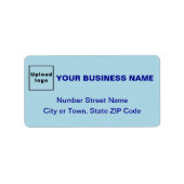 Étiquette de adresse d'affaires bleu monochrome (Devant)