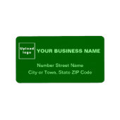 Étiquette de adresse d'affaires vert monochrome (Devant)