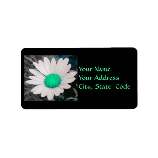 Étiquette de adresse Daisy (avec vert) (Devant)