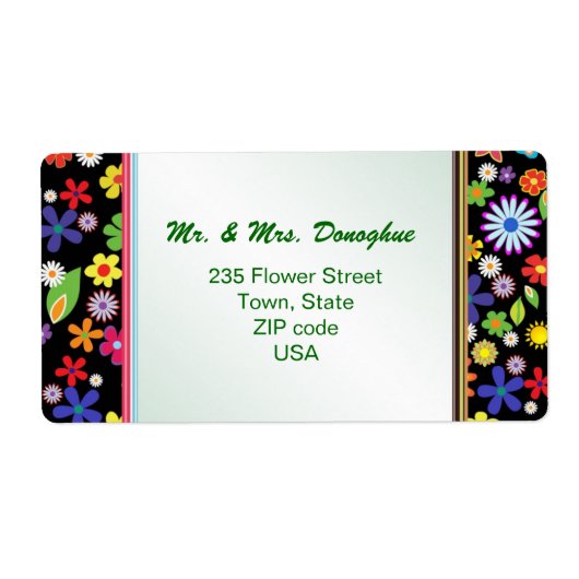 Étiquette de adresse d'alimentation Flower de styl (Devant)