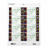 Étiquette de adresse d'alimentation Flower de styl (Feuille entière)