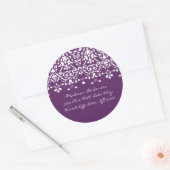 Étiquette de adresse Damas violet et blanc (Enveloppe)