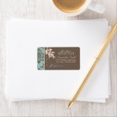 Étiquette de adresse Damask Automne (En situation)