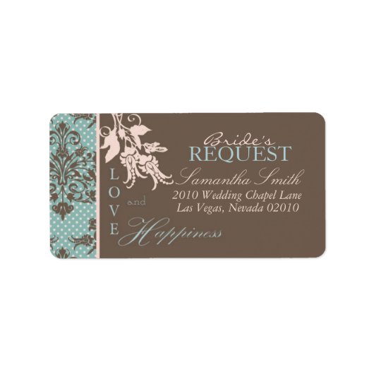 Étiquette de adresse Damask Automne (Devant)