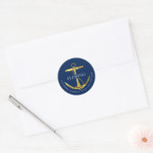 Étiquette de adresse d'Ancre bleu marine (Enveloppe)