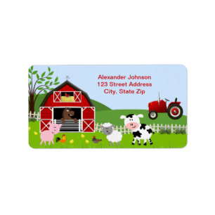 Étiquette de adresse d'animaux de ferme de