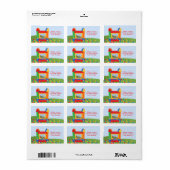 Étiquette de adresse d'anniversaire de Bounce Hous (Feuille entière)