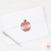 Étiquette de adresse d'Apple - guingan rouge (Enveloppe)