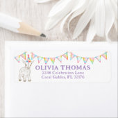 Étiquette de adresse d'aquarelle de fête d'anniver (En situation)