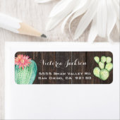 Étiquette de adresse d'aquarelle en bois rustique (En situation)