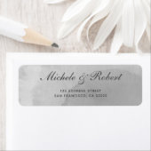 Étiquette de adresse d'aquarelle gris moderne (En situation)