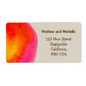 Étiquette de adresse d'aquarelle rouge brillant (Devant)