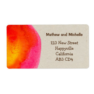 Étiquette de adresse d'aquarelle rouge brillant