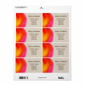 Étiquette de adresse d'aquarelle rouge brillant (Feuille entière)