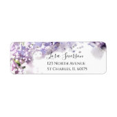 Étiquette de adresse d'aquarelle violet Lilac Fleu (Devant)