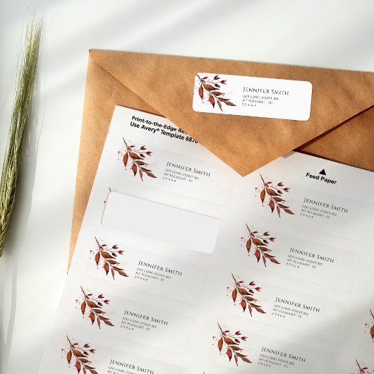 Étiquette de adresse d'aquarelle Whimsical Folid A