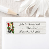 Étiquette de adresse d'arbre de neige et de Noël (En situation)