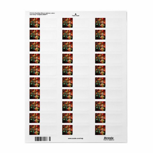 Étiquette de adresse d'arbre de Noël (Feuille entière)