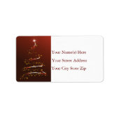 Étiquette de adresse d'arbre de Noël de flocon d'o (Devant)