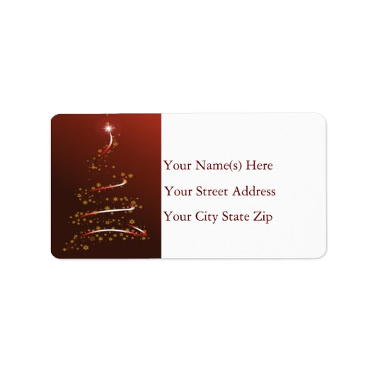 Étiquette de adresse d'arbre de Noël de flocon d'o (Devant)