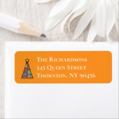 Étiquette de adresse d'arbre de Noël moderne du mi (En situation)