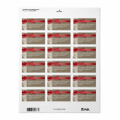 étiquette de adresse d'arc rouge dentelle blanche (Feuille entière)