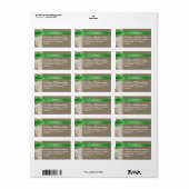 étiquette de adresse d'arc vert dentelle blanche (Feuille entière)