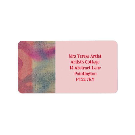Étiquette de adresse d'art Abstrait Pastel (Devant)