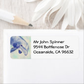 Étiquette de adresse dauphin de verdure (En situation)