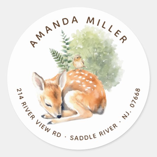 Étiquette de adresse de Baby shower de cerfs de la (Devant)