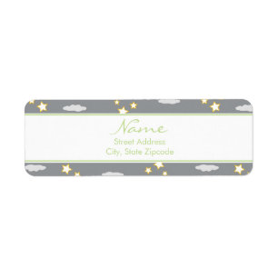Étiquette de adresse de baby shower de lune et