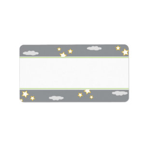 Étiquette de adresse de baby shower de lune et