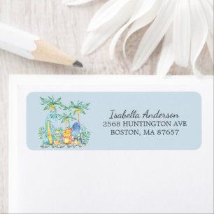 Étiquette de adresse de Baby shower de mignons Din