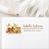 Étiquette de adresse de Baby shower des animaux de (En situation)