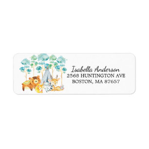 Étiquette de adresse de Baby shower des animaux de