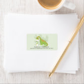 Étiquette de adresse de Baby shower Dinosaur Boys (En situation)