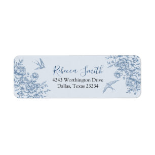 Étiquette de adresse de Baby shower Dusty Blue Chi