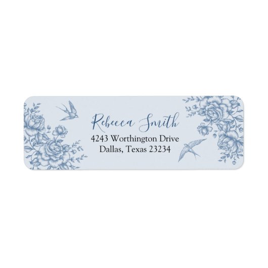 Étiquette de adresse de Baby shower Dusty Blue Chi (Devant)