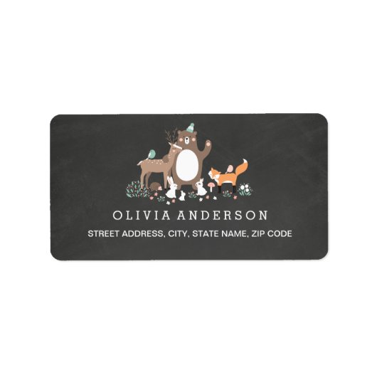 Étiquette de adresse de Baby shower en bois mou (Devant)