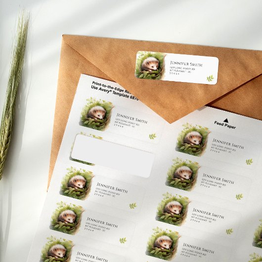 Étiquette de adresse de Baby shower Hérisson pour