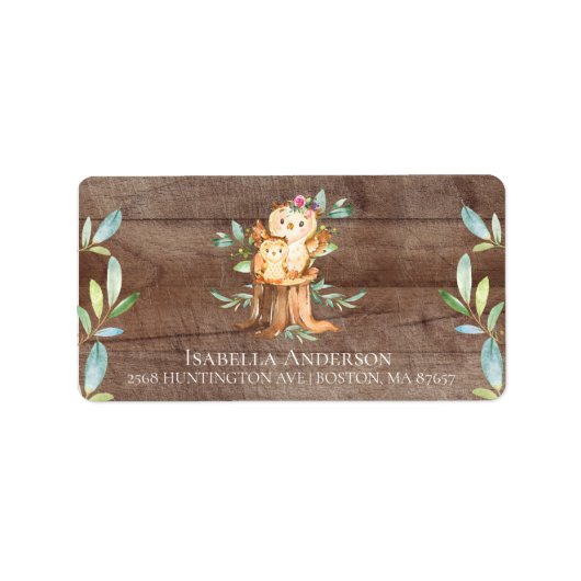 Étiquette de adresse de Baby shower Maman & Baby O (Devant)