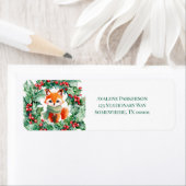 Étiquette de adresse de Baby shower Red Fox Green  (En situation)
